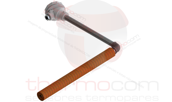 Termopar com Cabeçote e Tubo de Proteção Perlítico - THCOM TC46