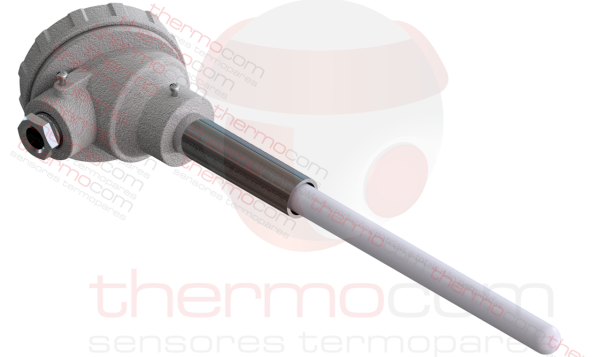 Termopar com Cabeçote e Tubo de Proteção Cerâmico - THCOM TC50