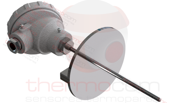 Termopar com Cabeçote, Bainha e Flange - THCOM TC40