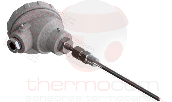 Termorresistência com Cabeçote, Bainha e Bucim Móvel - THCOM TR40