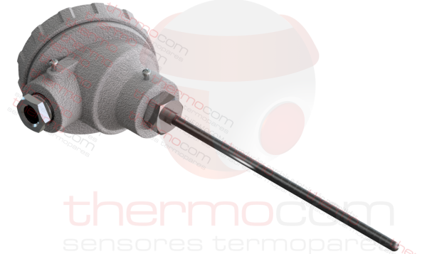 Termopar com Cabeçote, Bainha e Conexão Móvel Opcional - THCOM TC40