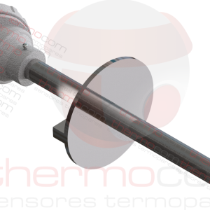 Termopar com Cabeçote e Tubo de Proteção (com Flange) - THCOM TC44