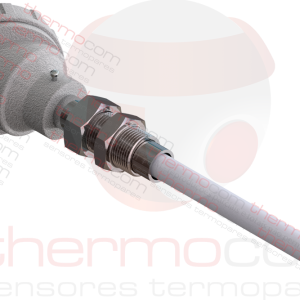Termopar com Cabeçote e Tubo de Proteção Cerâmico (com Bucim) - THCOM TC50