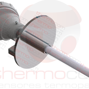 Termopar com Cabeçote e Tubo de Proteção Cerâmico (com Flange) - THCOM TC50